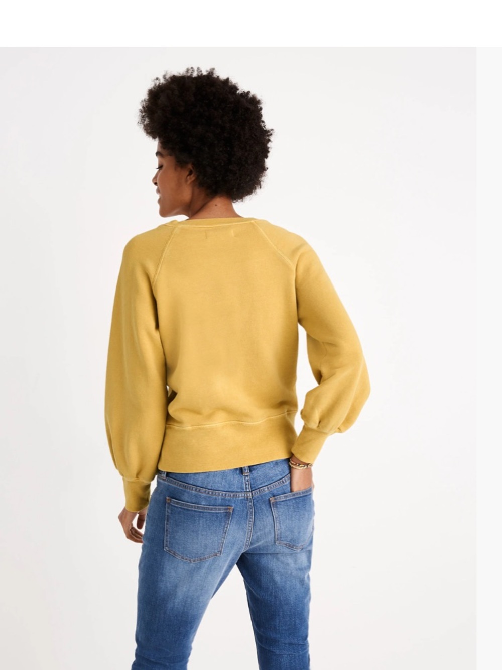 Rivet & Thread Balloon Sleeve Sweatshirt Yellow XL - Picture 3 of 8
